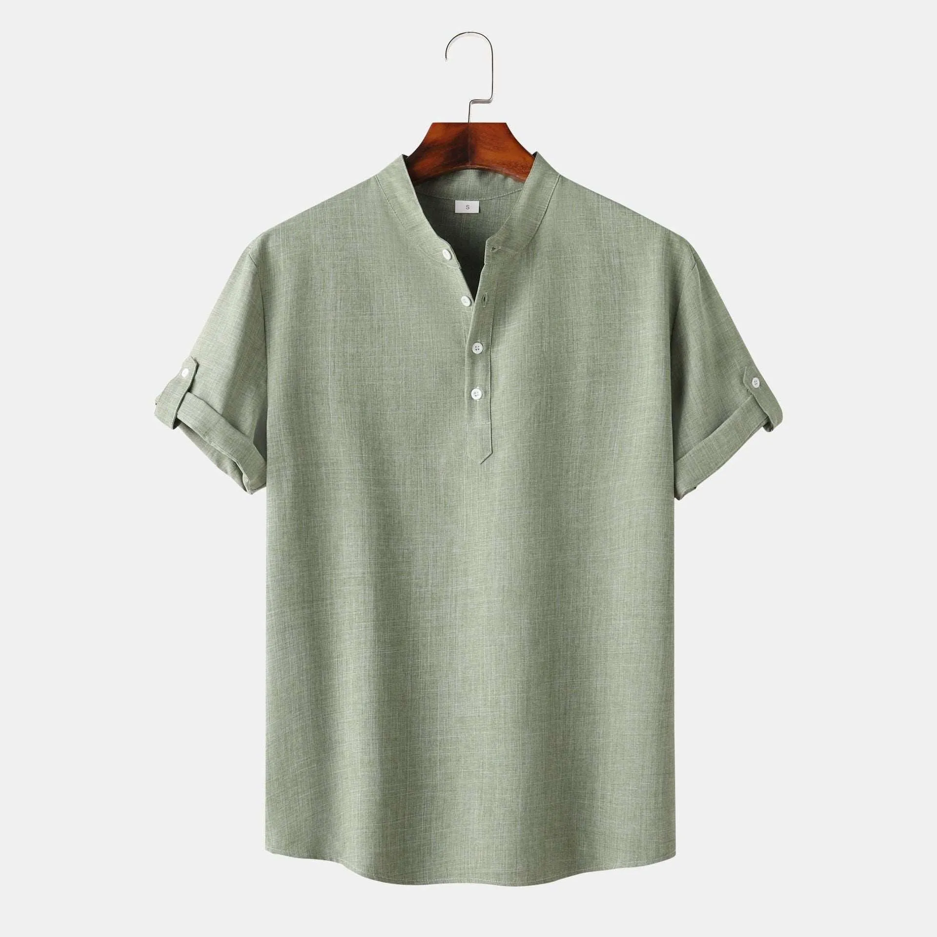 Men's Solid Color Short Sleeve Shirt