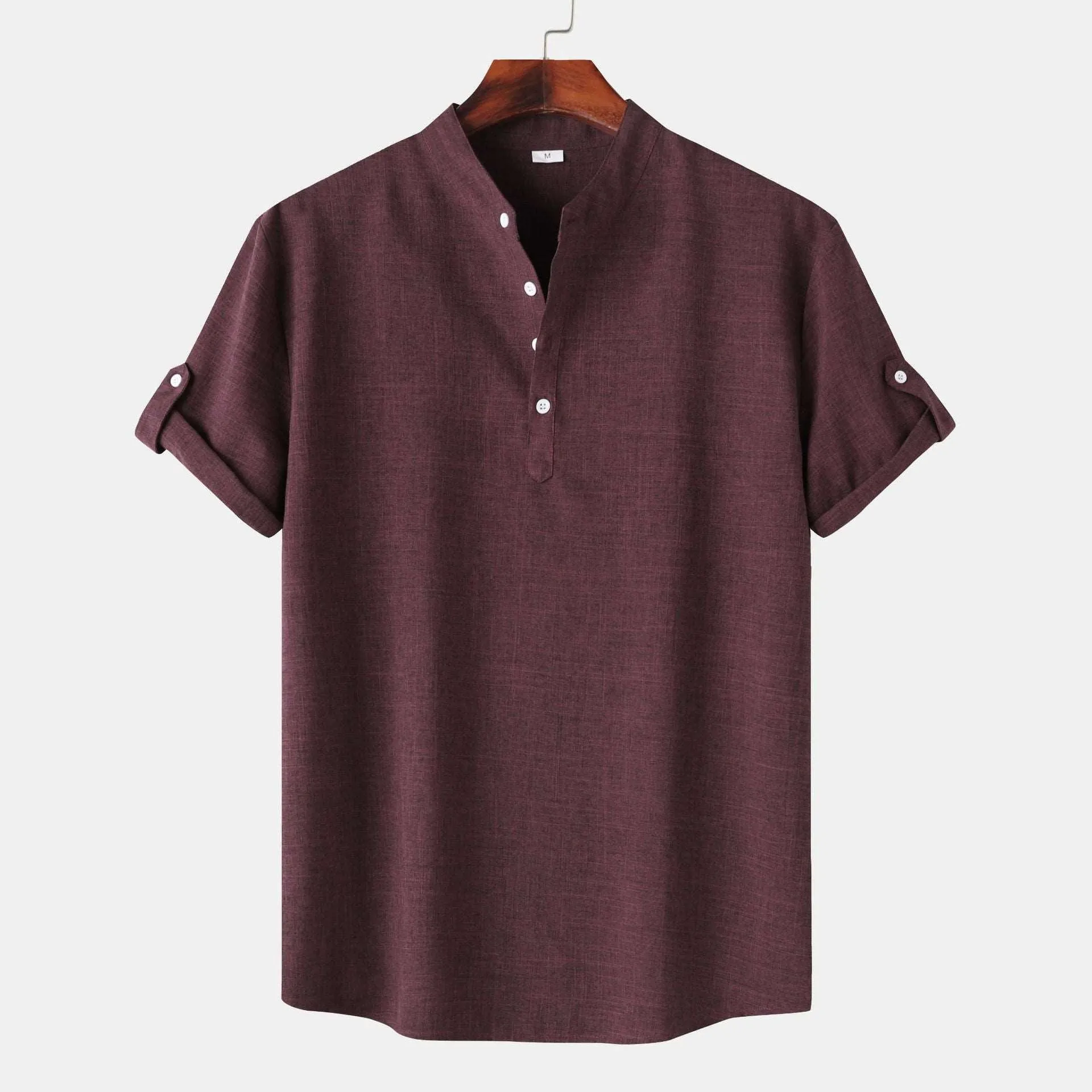 Men's Solid Color Short Sleeve Shirt