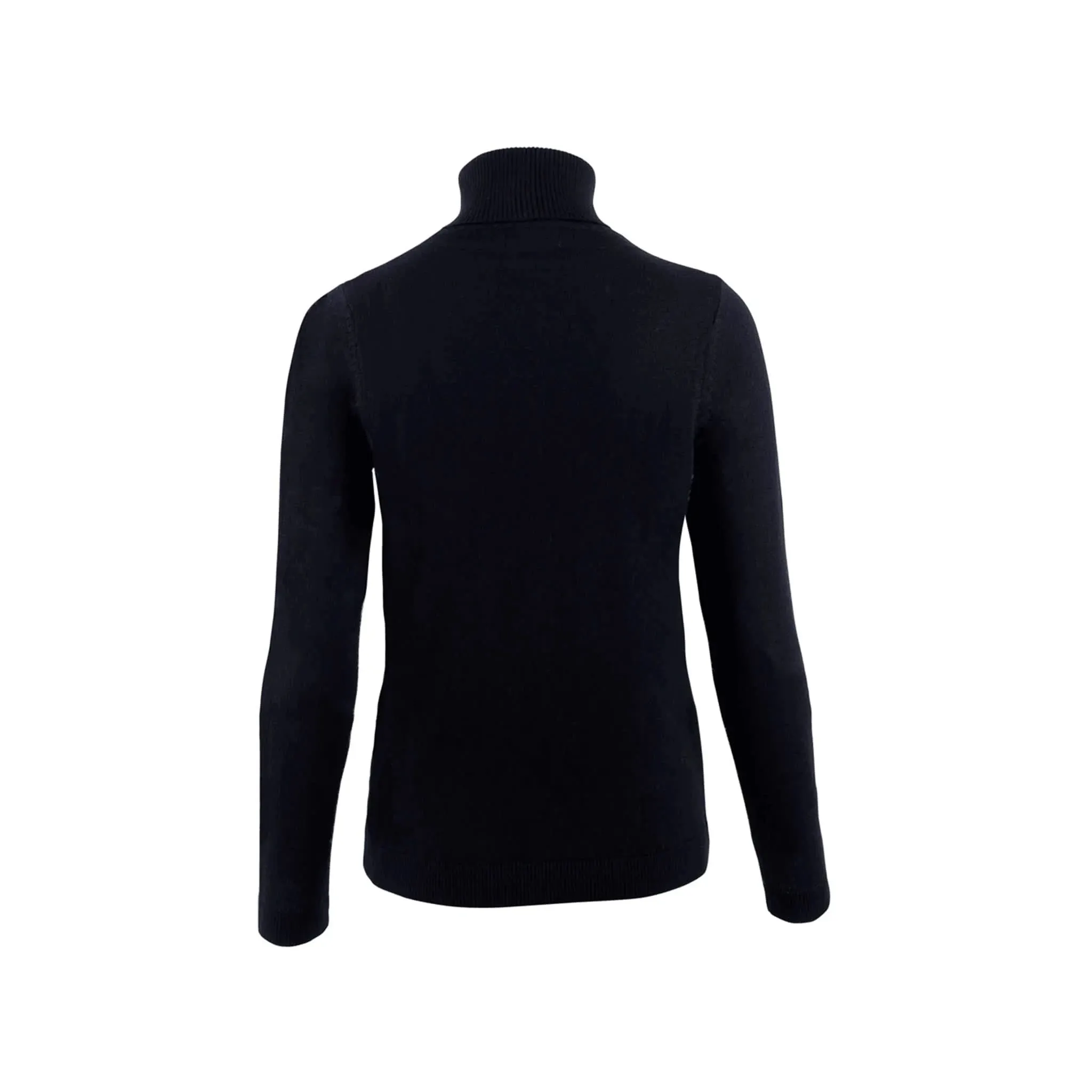 Merino Wool Roll Neck Black Jumper