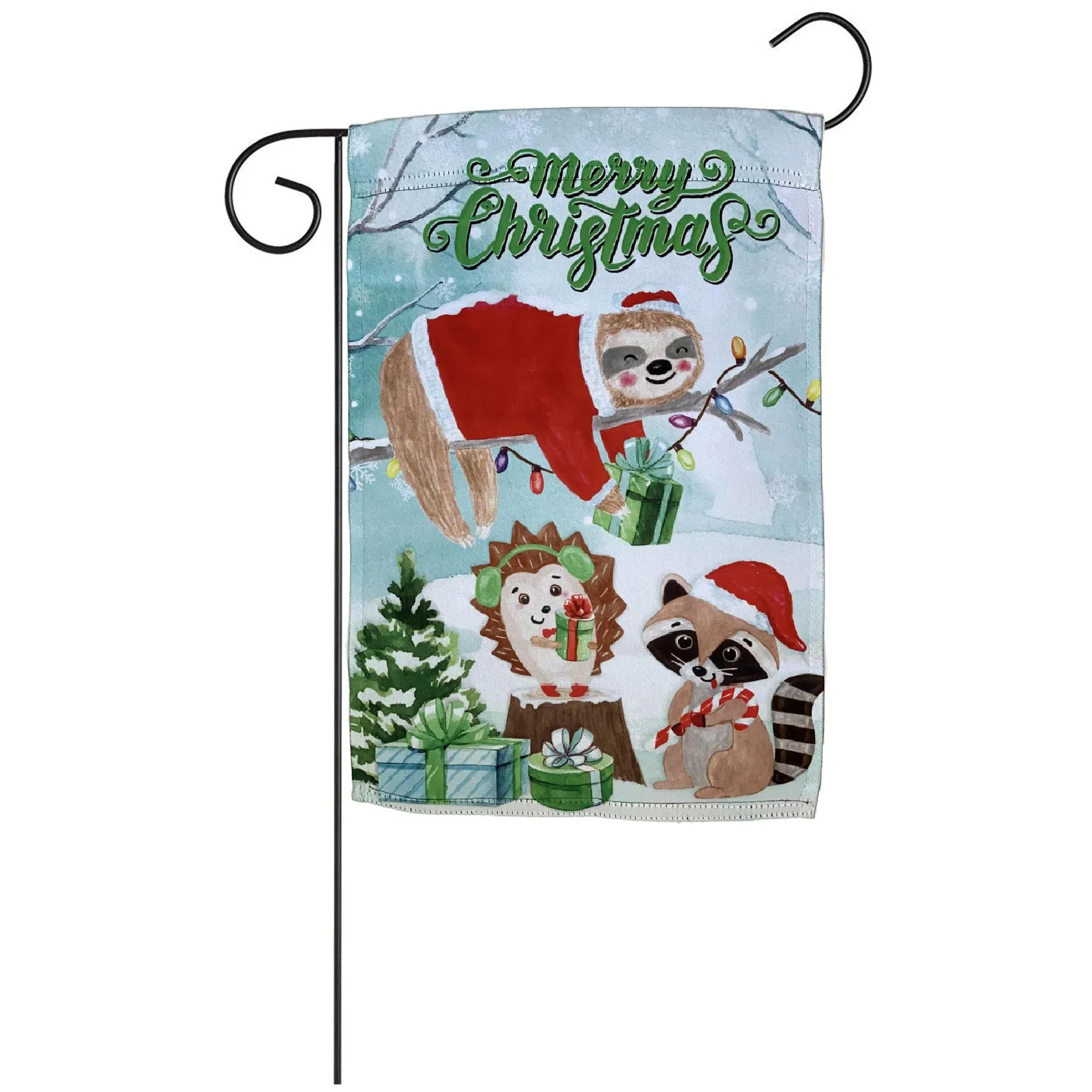 Merry Christmas Critters Garden Flag 12” x 18”