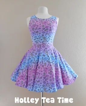 Milky pastel bat night skater dress [made to order]