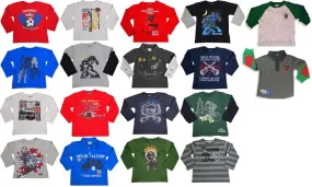 Mish Toddler & Little Boys Long Sleeve Graphic Tee Shirt Top Many Colors SZ 2-7