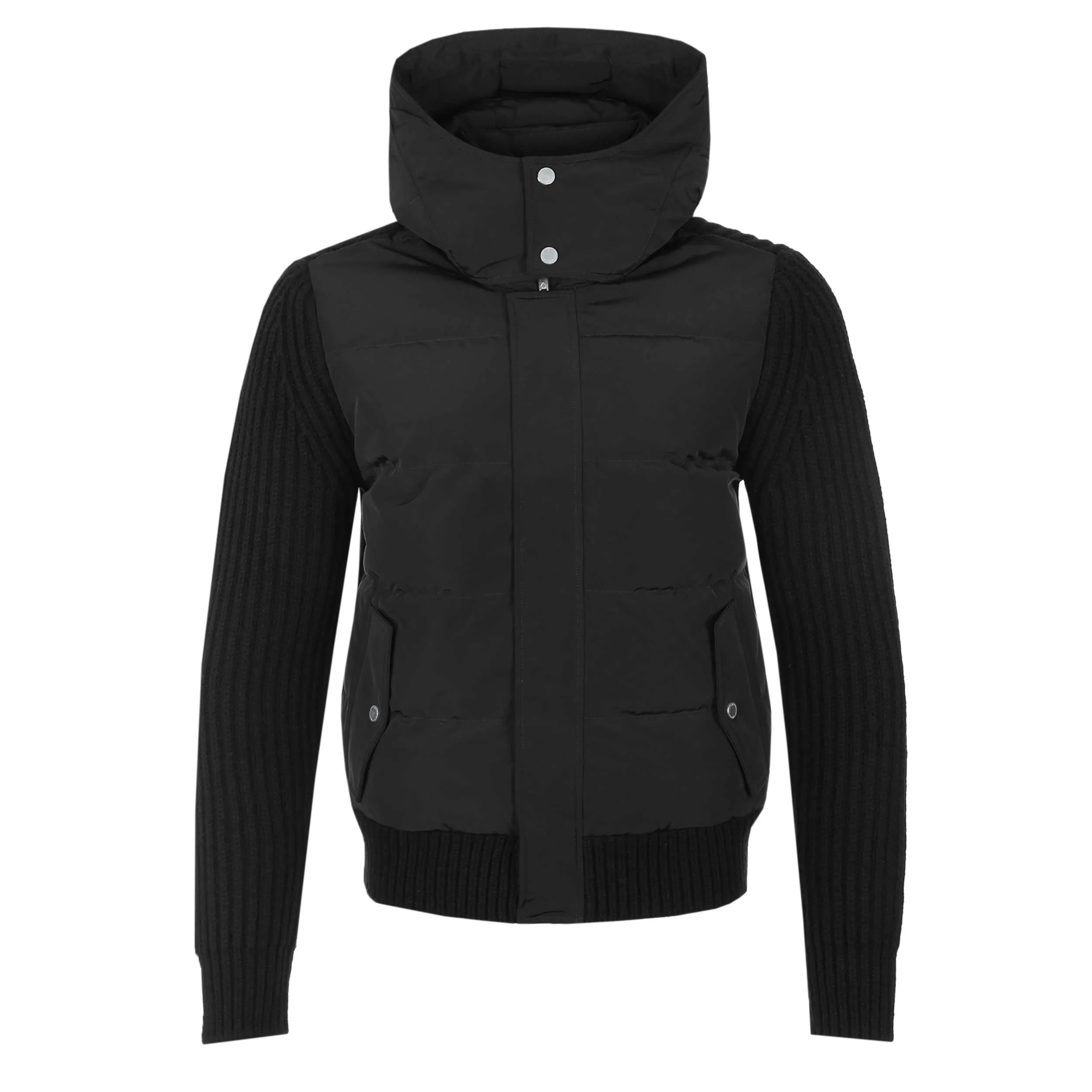 Moose Knuckles Maple Hybrid Bomber Jacket in Black