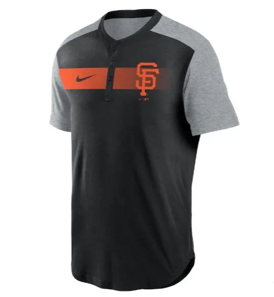 NIKE FADE DRI-FIT HENLEY T SHIRT SAN FRANCISCO GIANTS