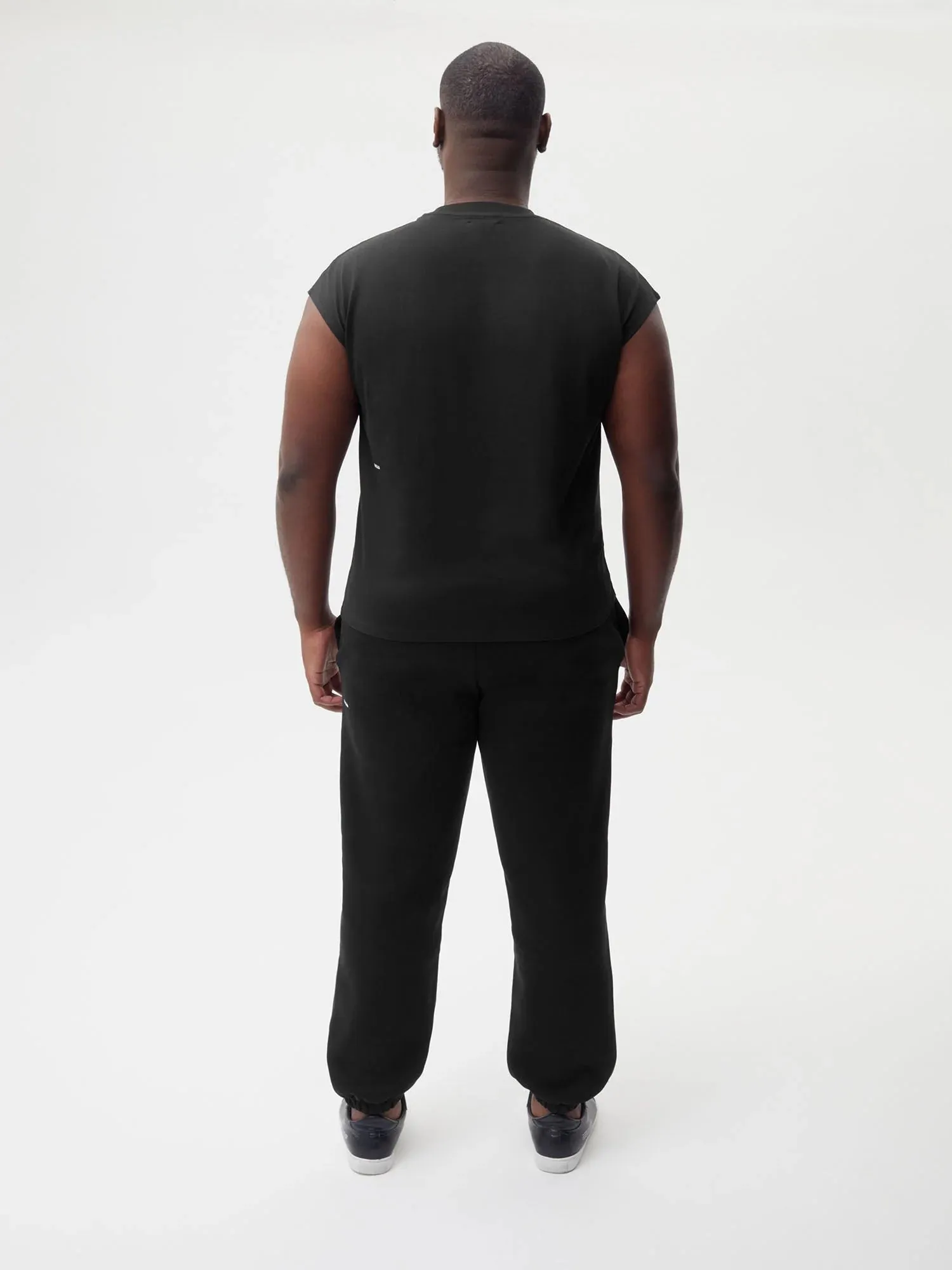 Organic Cotton Cropped Shoulder T-shirt with C-FIBER™ Core—black