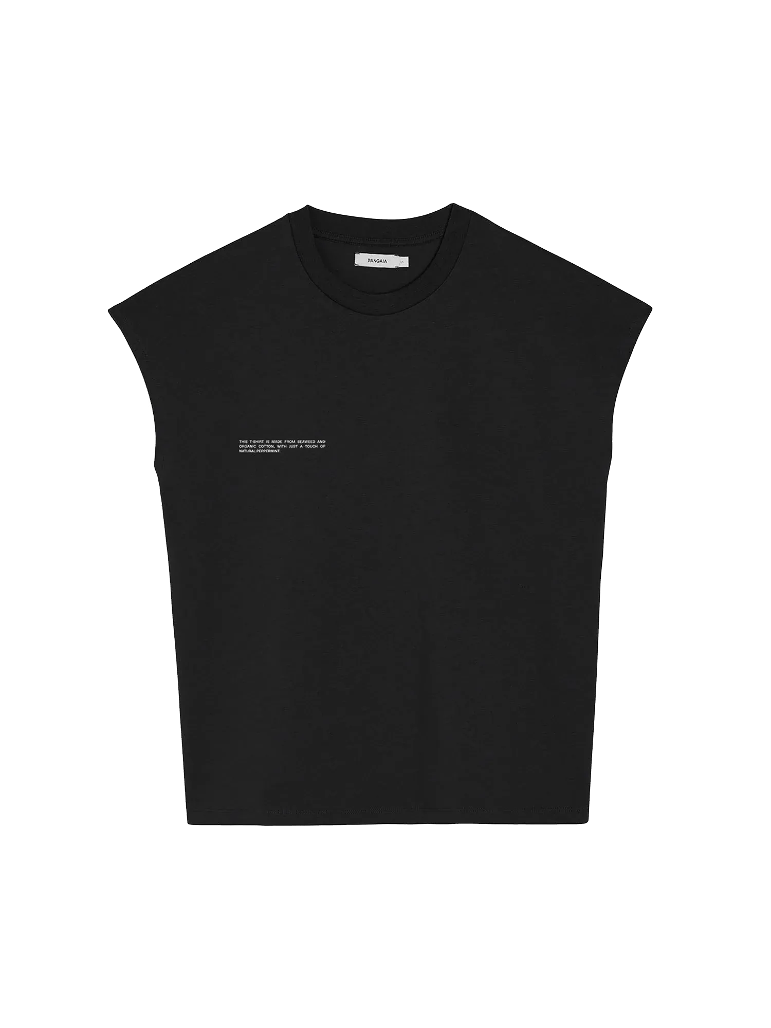 Organic Cotton Cropped Shoulder T-shirt with C-FIBER™ Core—black