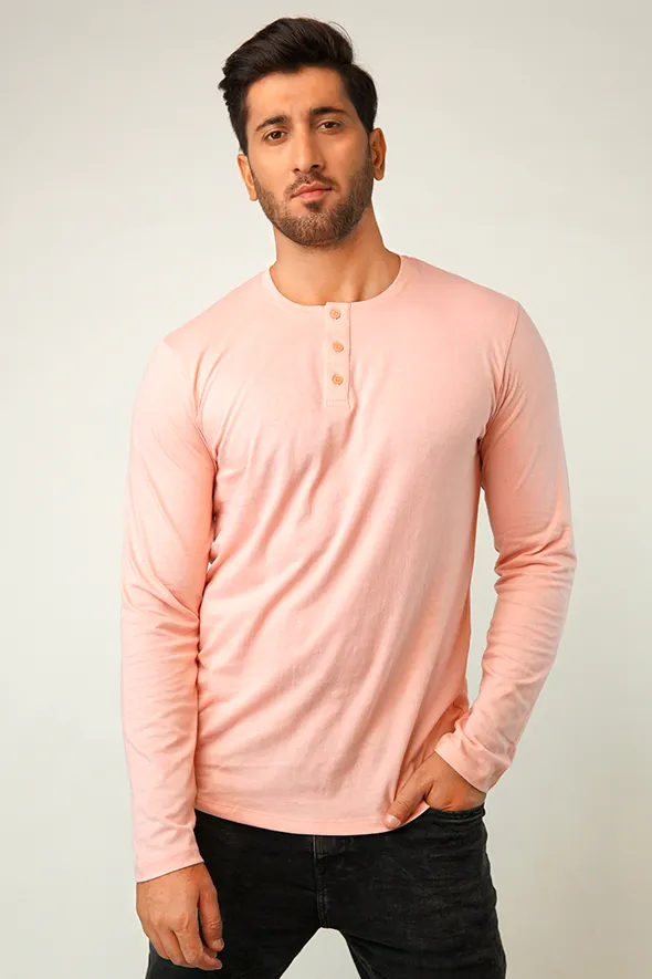 Pack of 3 - Full Sleeve Henley T-Shirt