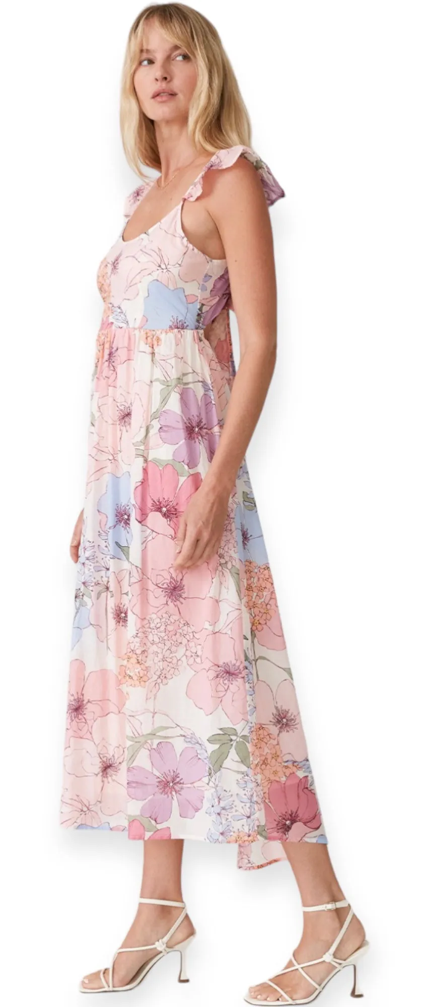 Pastel Floral Spring/Summer Maxi Dress