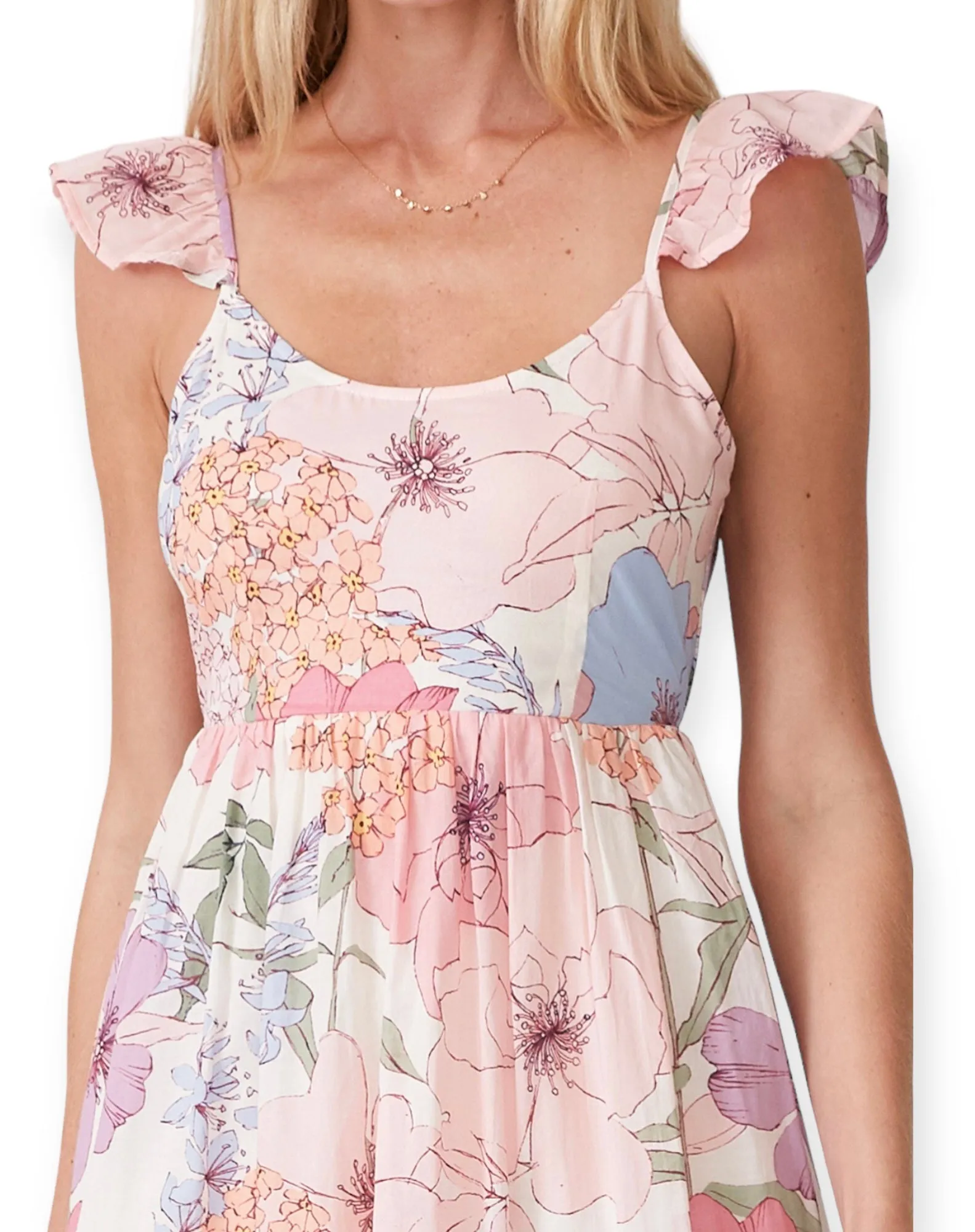 Pastel Floral Spring/Summer Maxi Dress