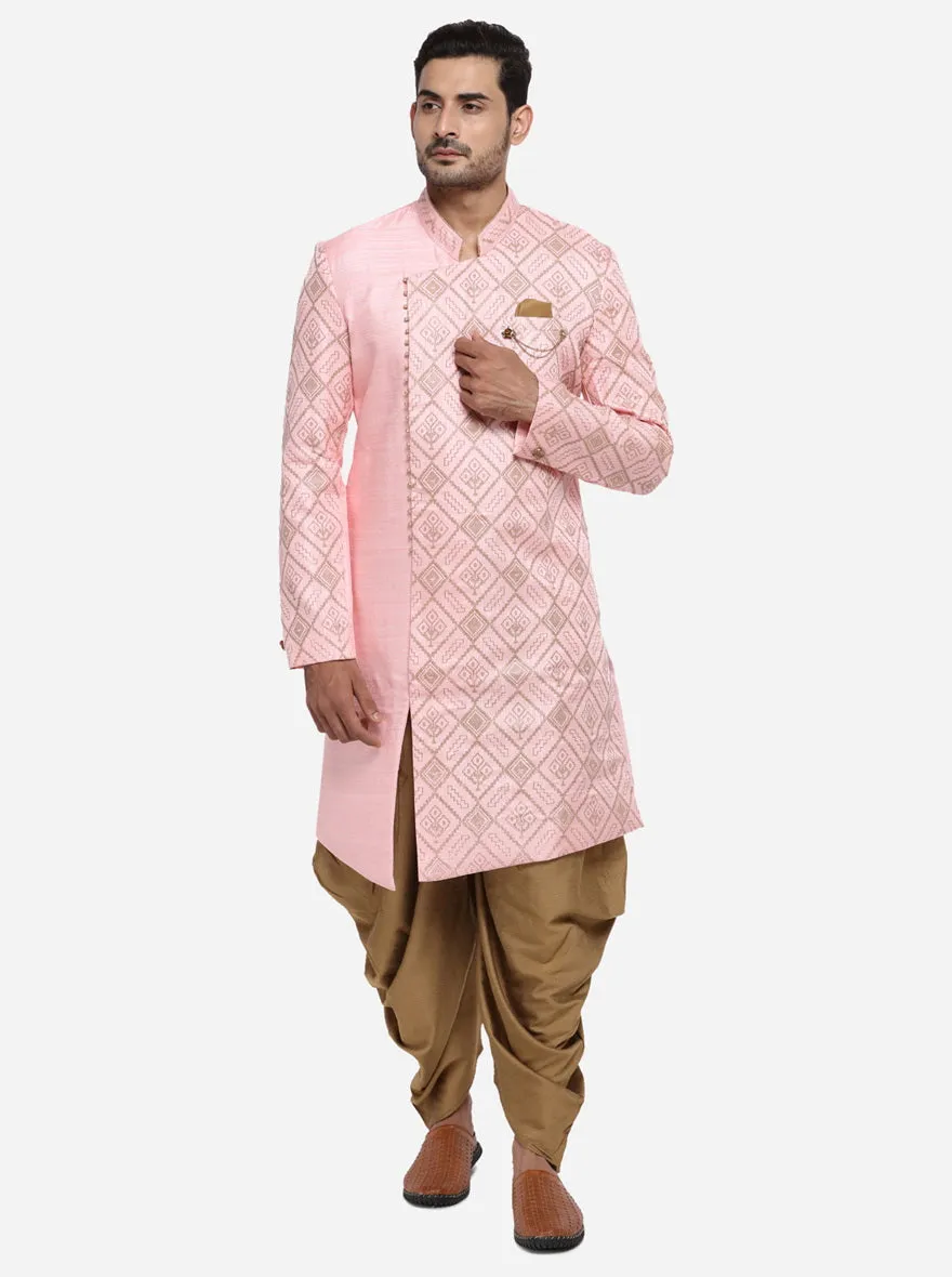 Pastel Pink & Golden Semi Indowestern | Azania