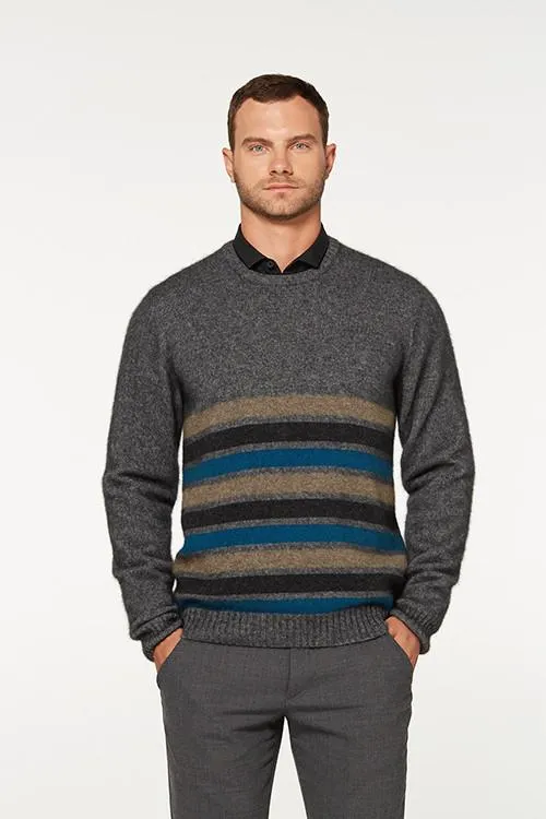 Possum Merino Stripe Crew Neck Jumper