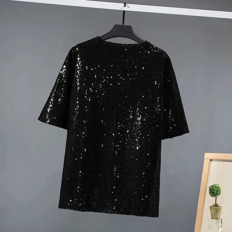 Pre Order:  Dazzle Sequined Loose T-Shirt