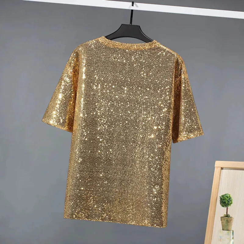 Pre Order:  Dazzle Sequined Loose T-Shirt