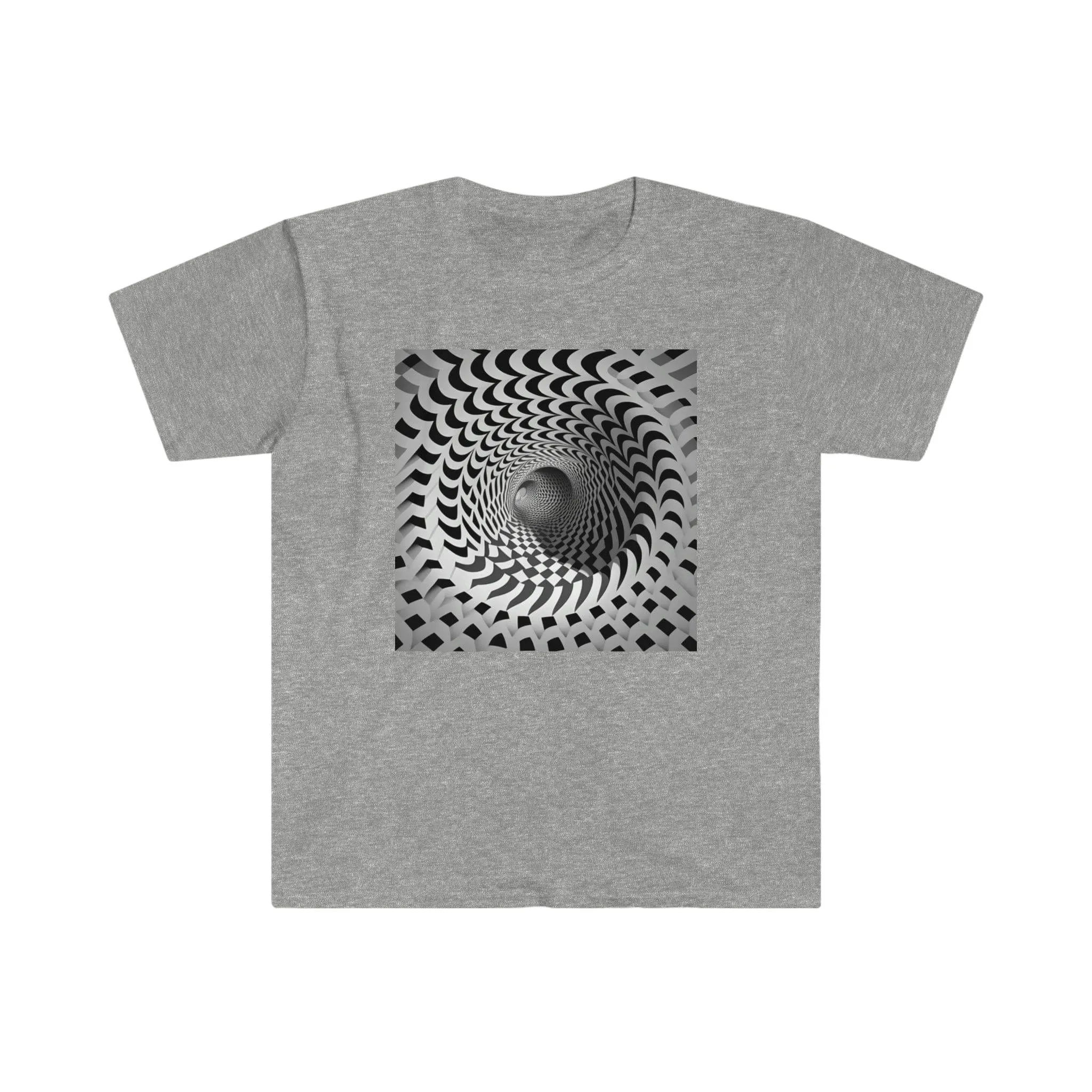 Psychedelic Ai Art Men's and Women's Unisex Soft Style T-Shirt for Festival and Street Wear Tunnel v2.0