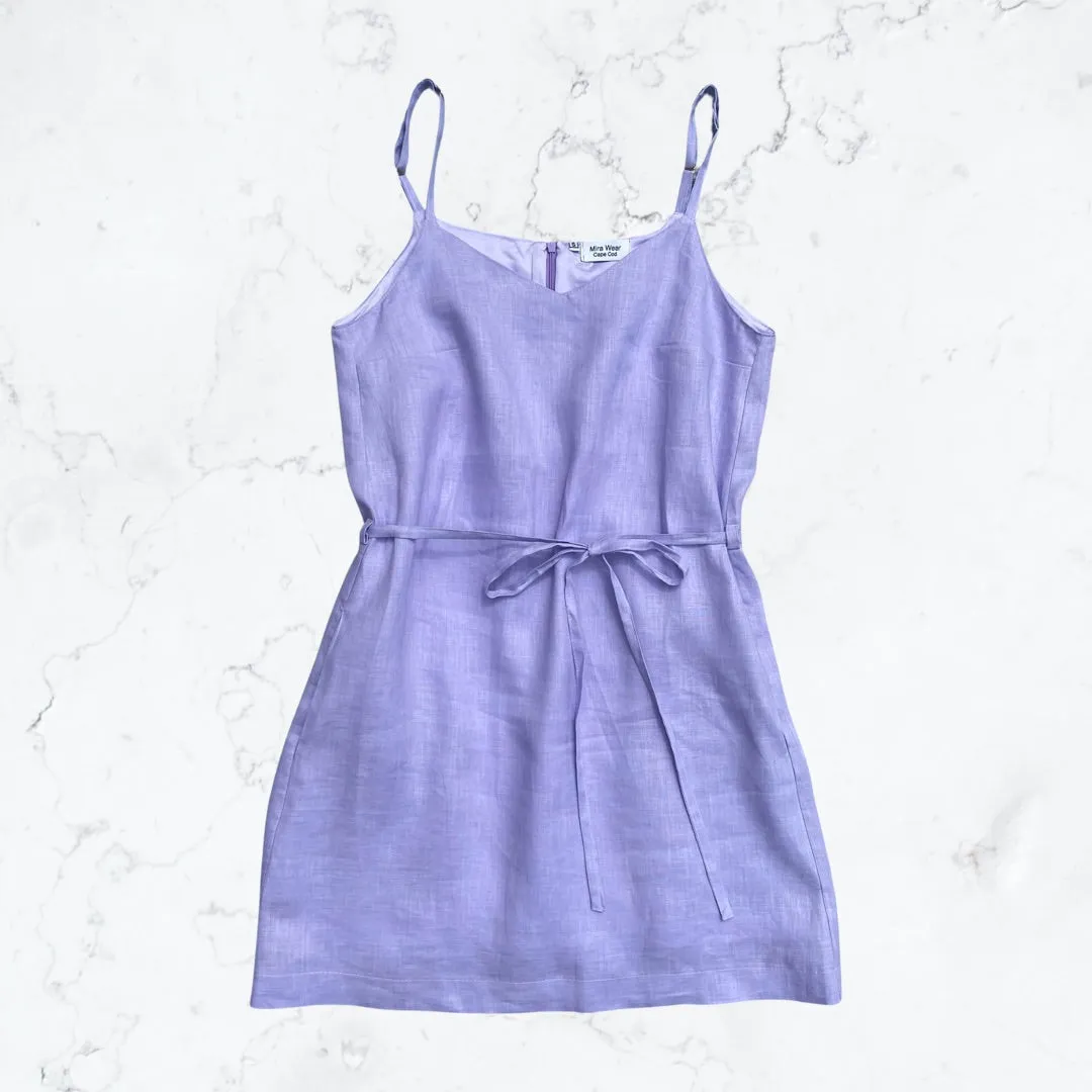 Purple Short Dress with Pockets