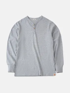 "Y" Collar Long-Sleeve Henley Shirt