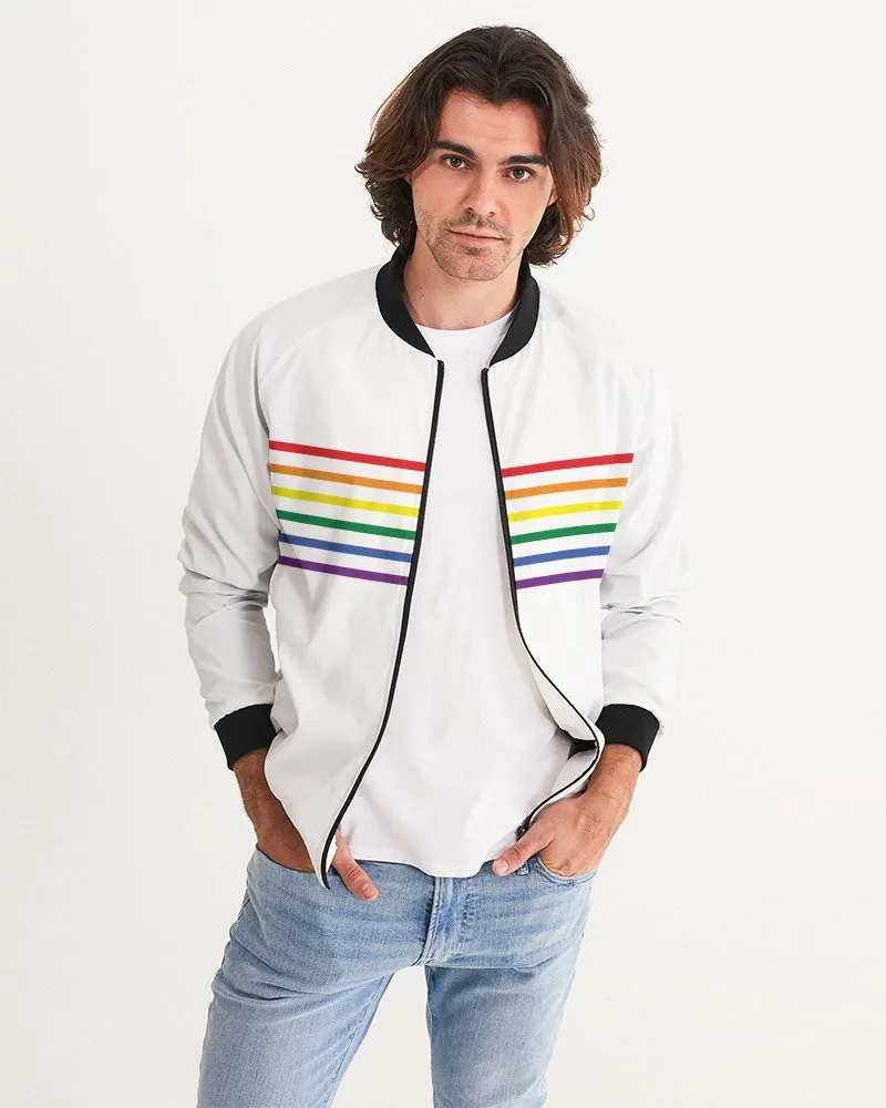 Rainbow Stripes Bomber Jacket