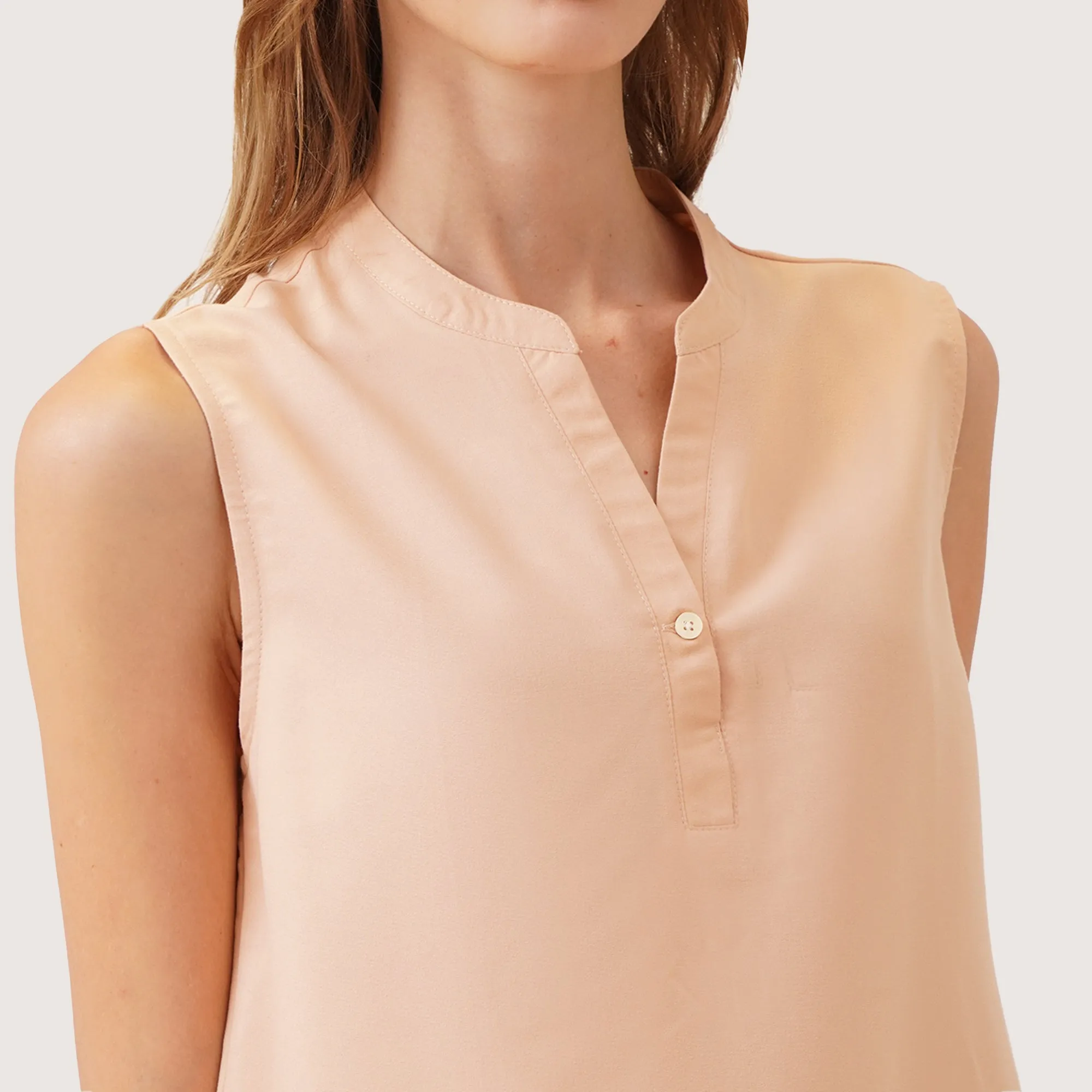 Sleeveless Henley Shirt