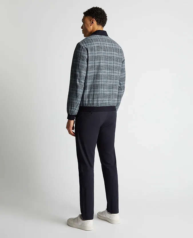 Slim fit Cotton-Blend Checked Bomber Jacket