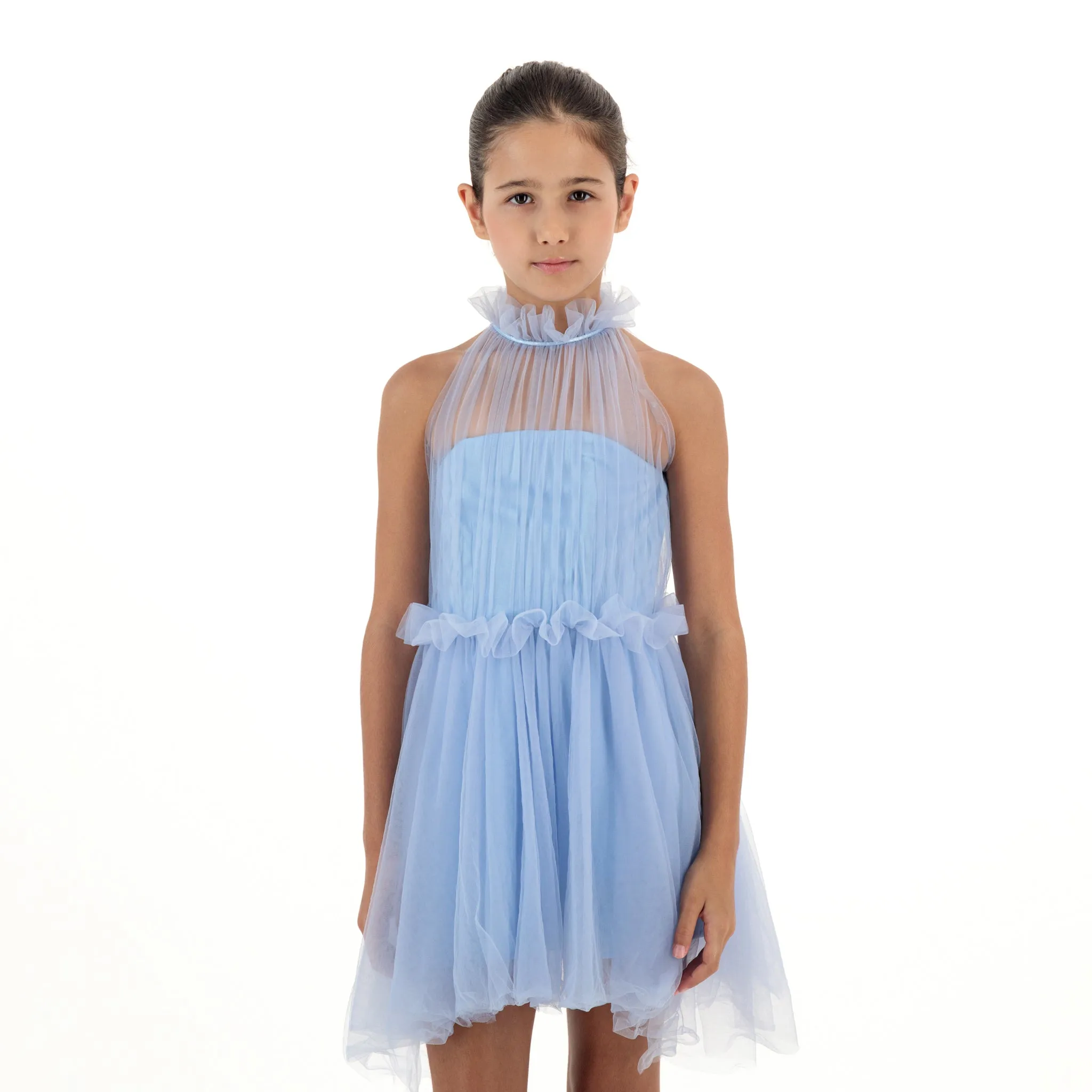 Soft Sapphire Girl's Tulle Dress