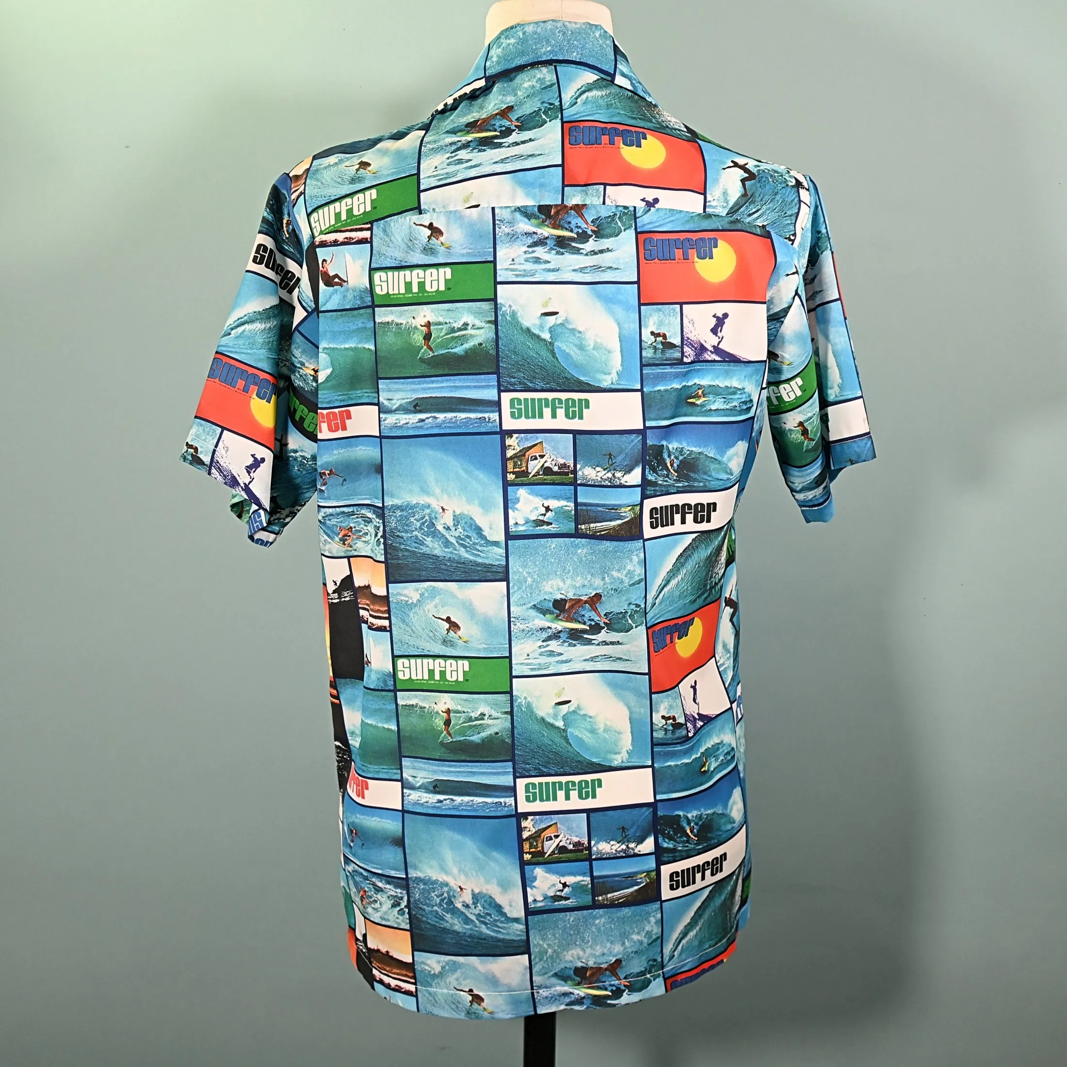 SOLD Vintage 70s Surfer Magazine Photo Image Hawaiian Shirt, Continental *Book Piece