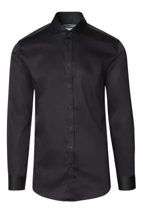 Spread Collar Dress Shirt- Black