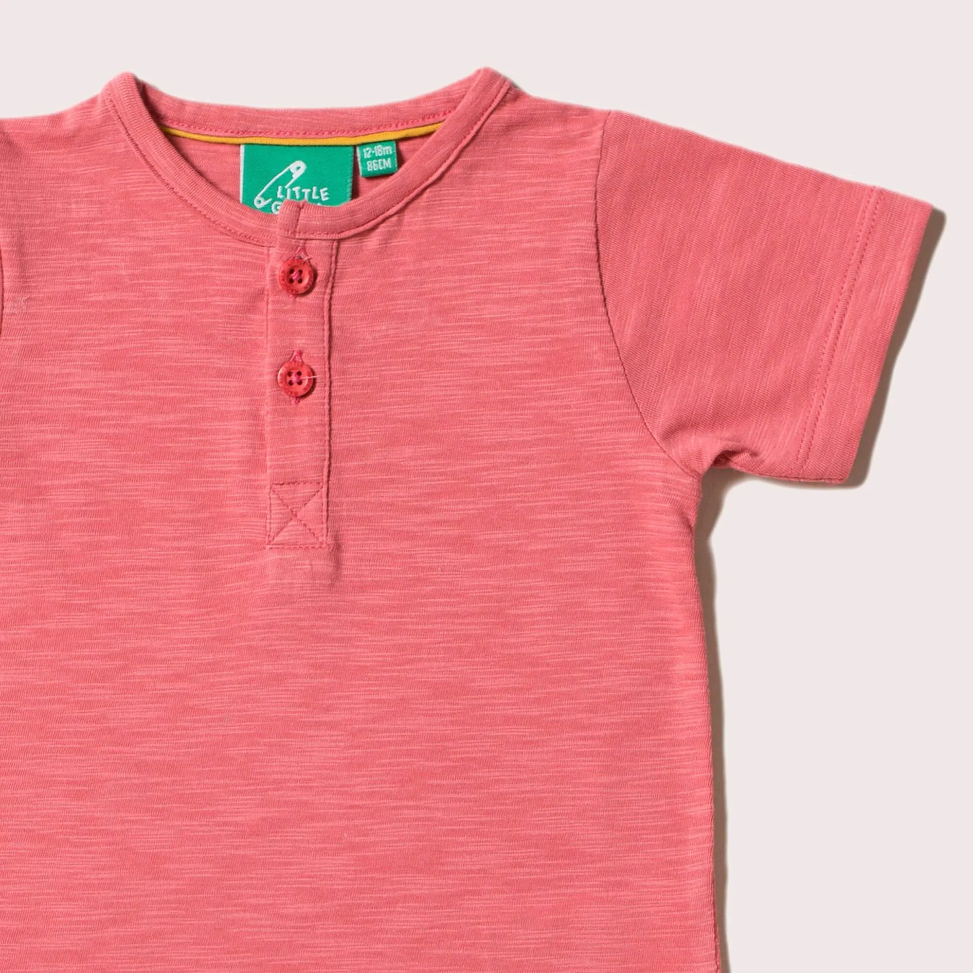 Sunset Pink Short Sleeve Henley Top