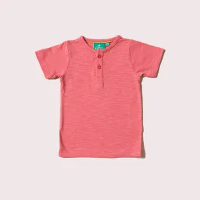 Sunset Pink Short Sleeve Henley Top