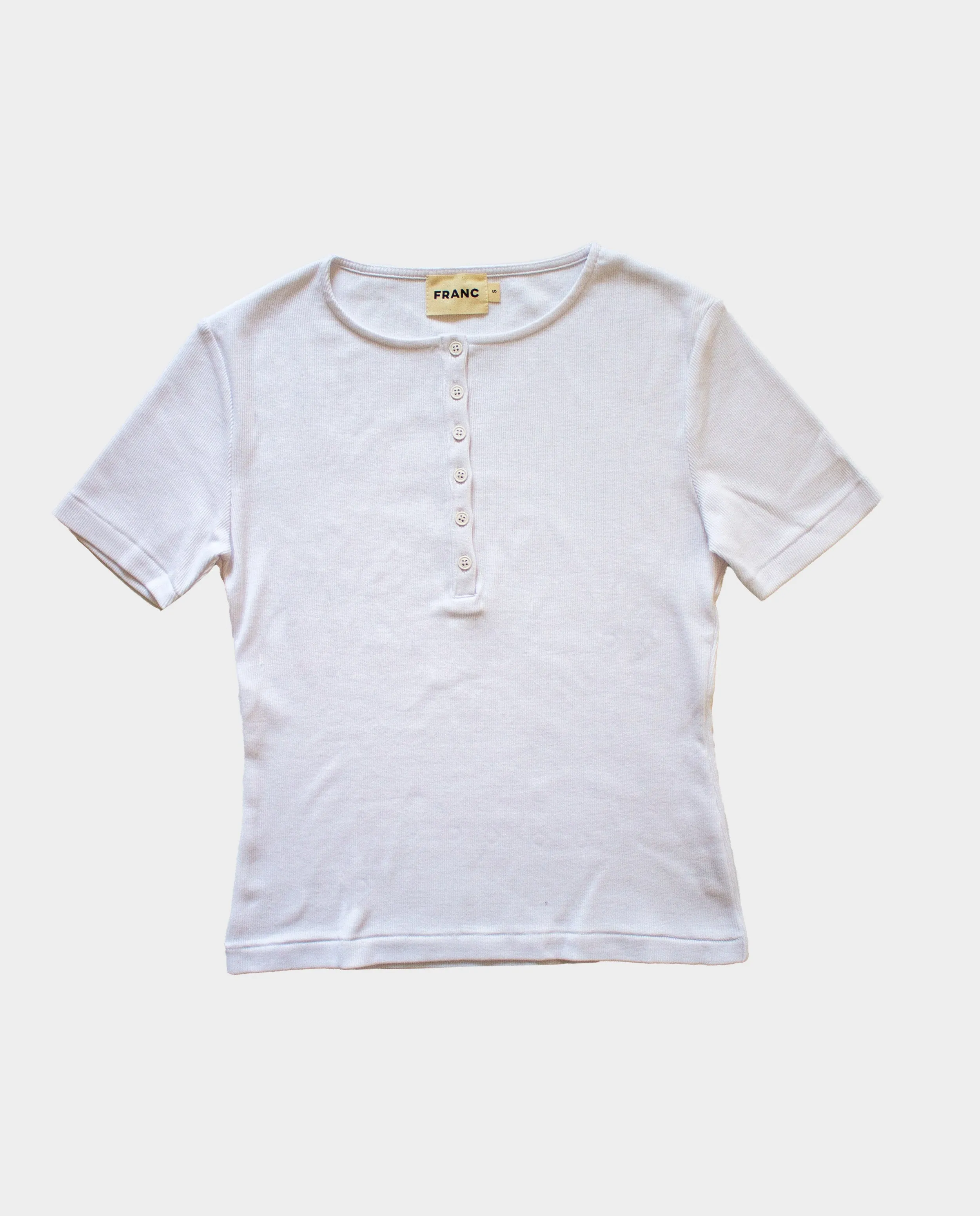 The Rib Henley Shirt in White