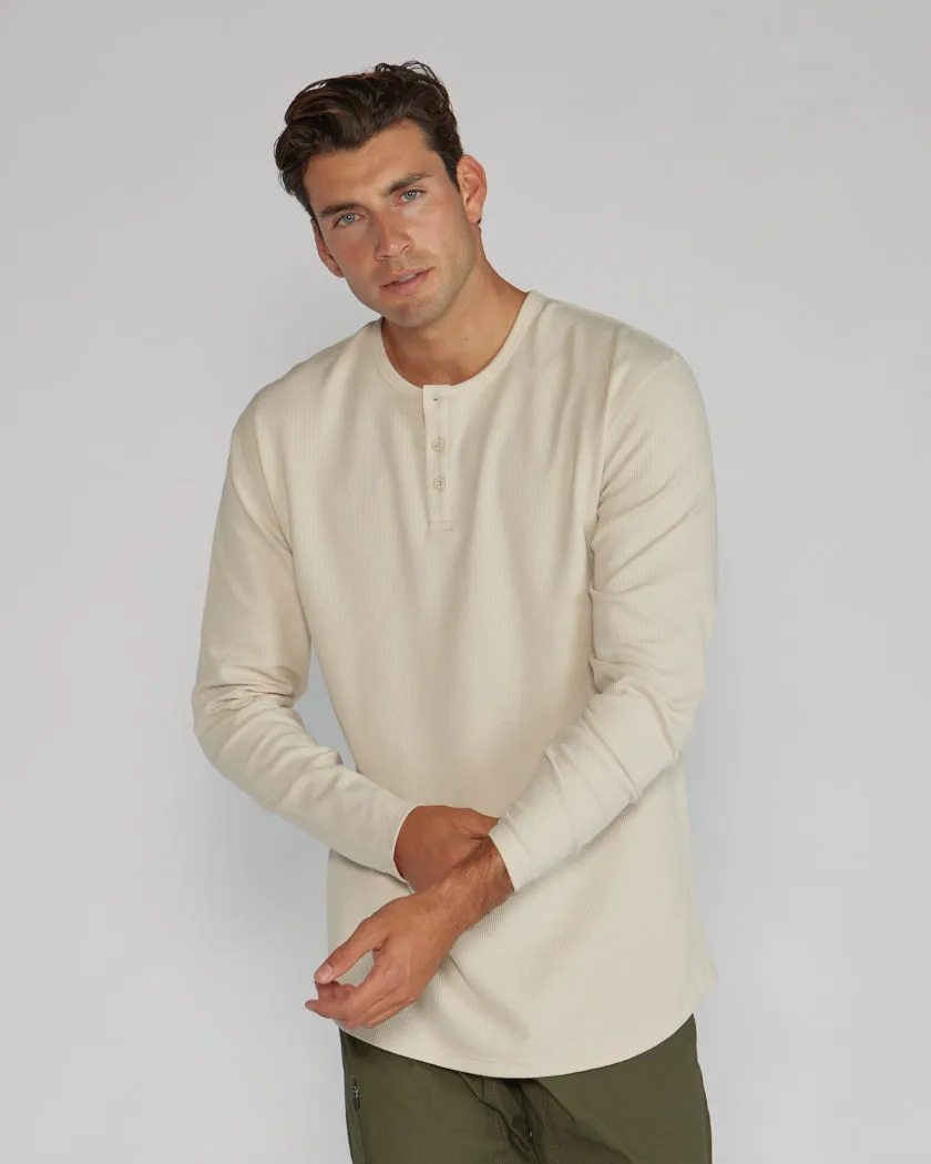 Thermal Henley Drop-Cut Long Sleeve