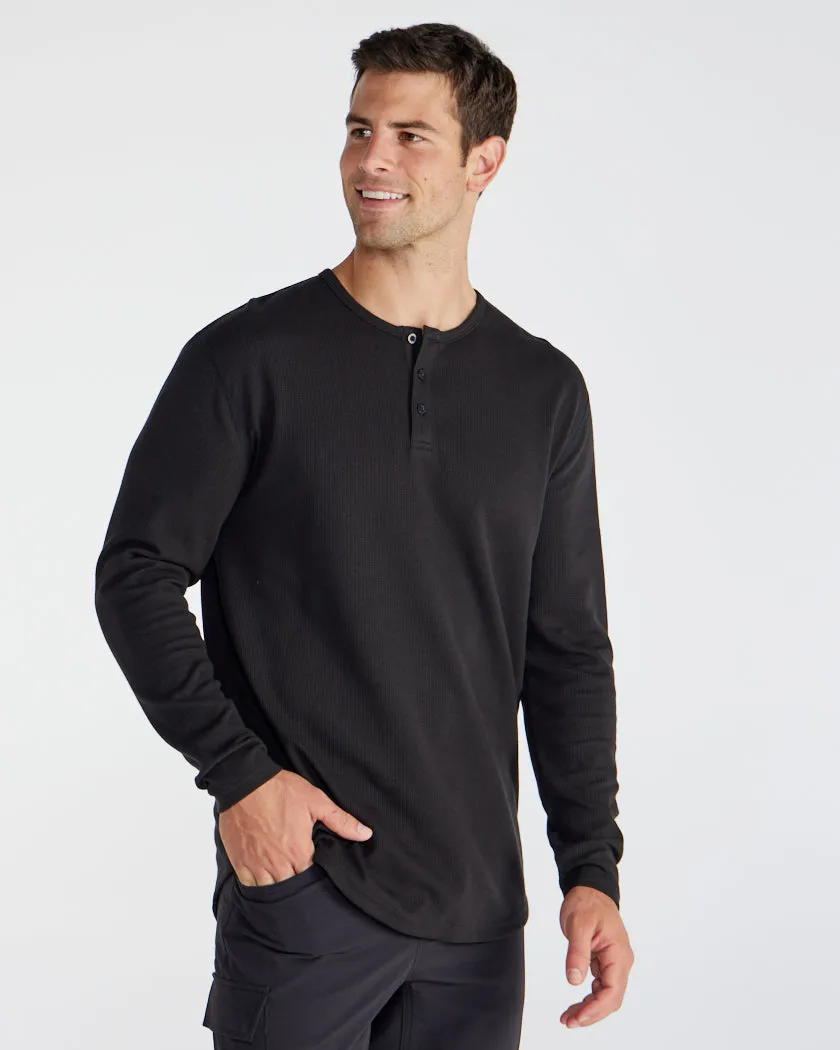 Thermal Henley Drop-Cut Long Sleeve