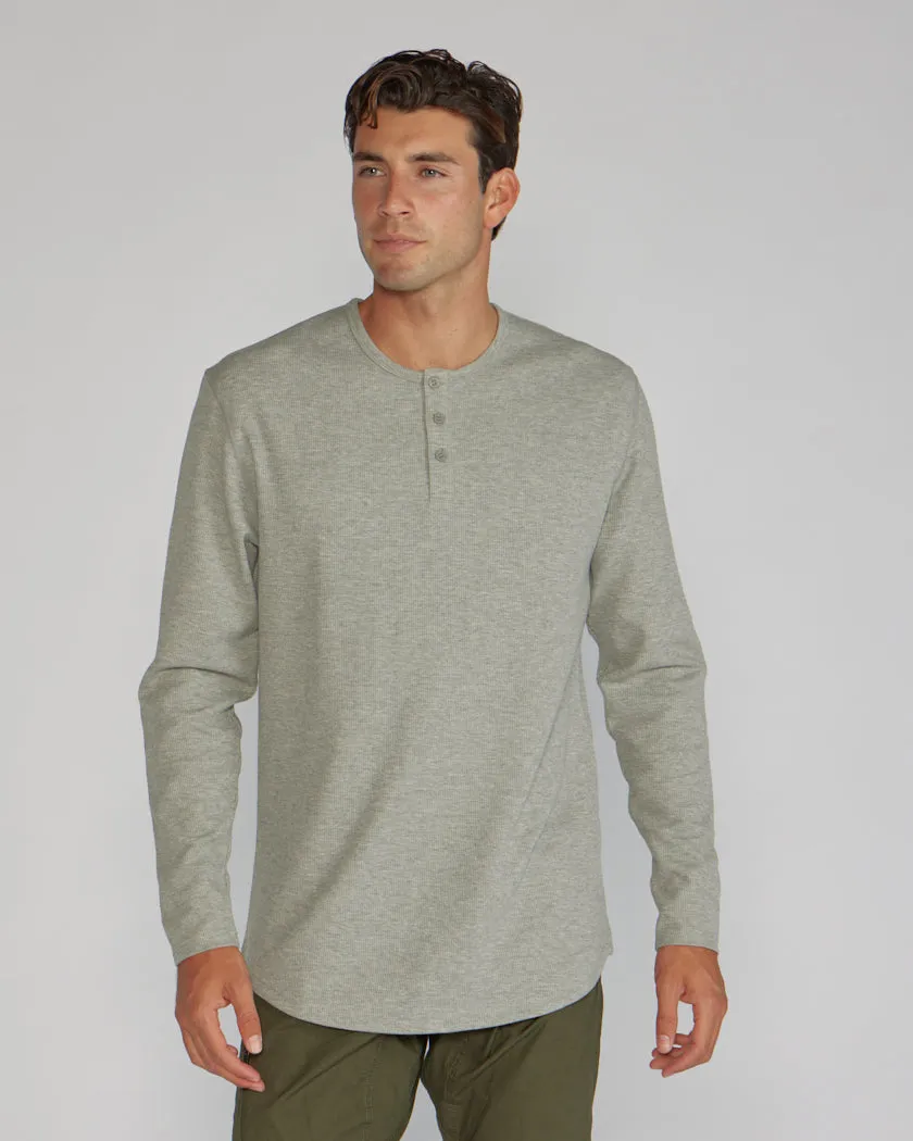 Thermal Henley Drop-Cut Long Sleeve