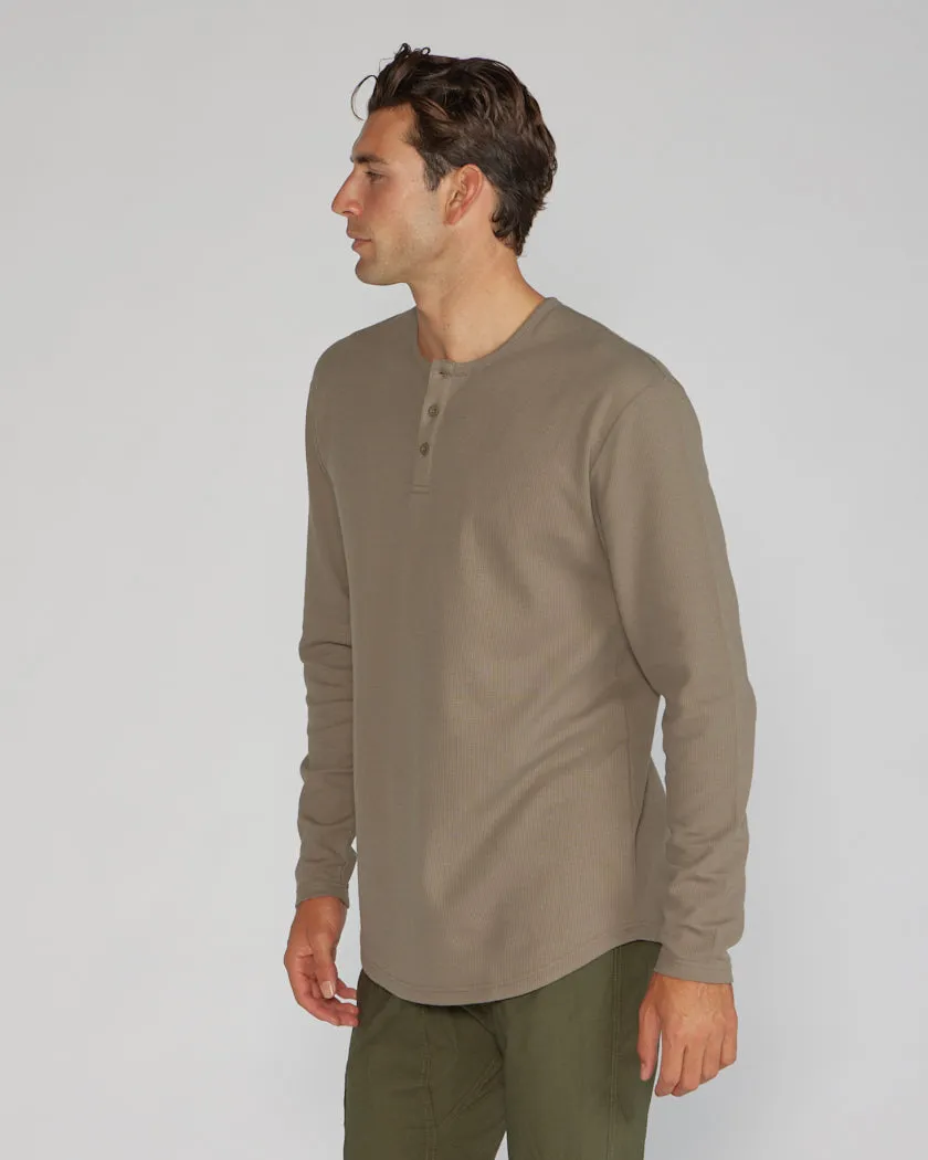 Thermal Henley Drop-Cut Long Sleeve