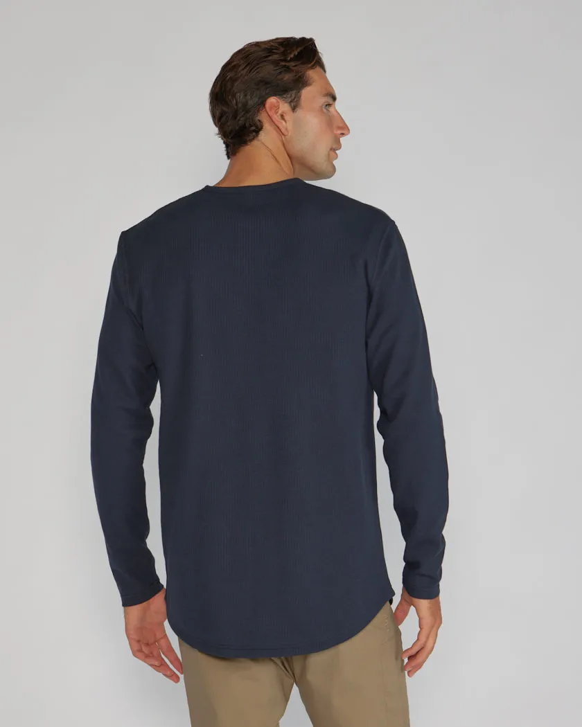 Thermal Henley Drop-Cut Long Sleeve