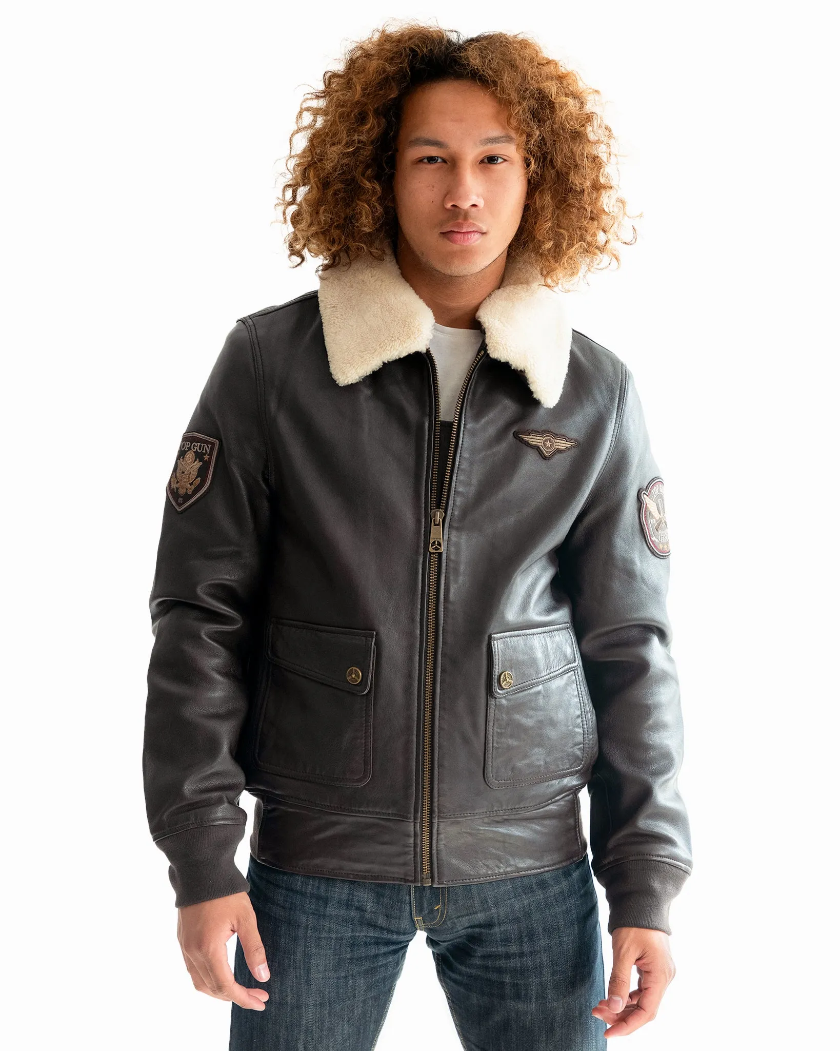 TOP GUN® AVIATOR LUXURY LEATHER BOMBER