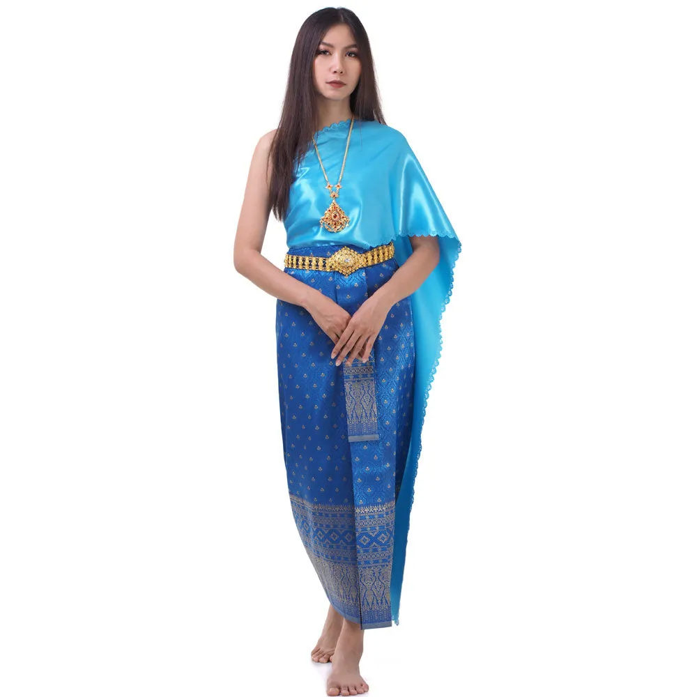 Traditional Chut Thai Dress Naruemon Satin Style