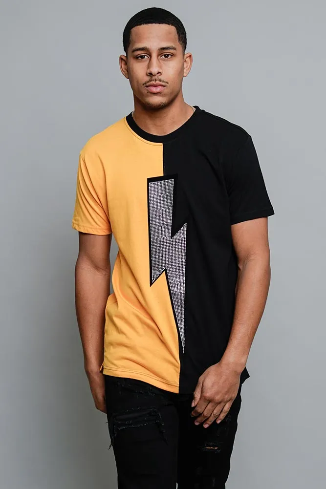 Two Tone Crystal Thunderbolt T-Shirt