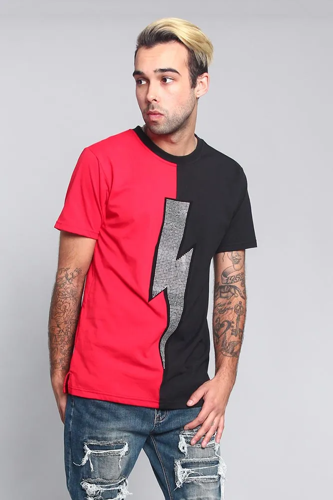 Two Tone Crystal Thunderbolt T-Shirt