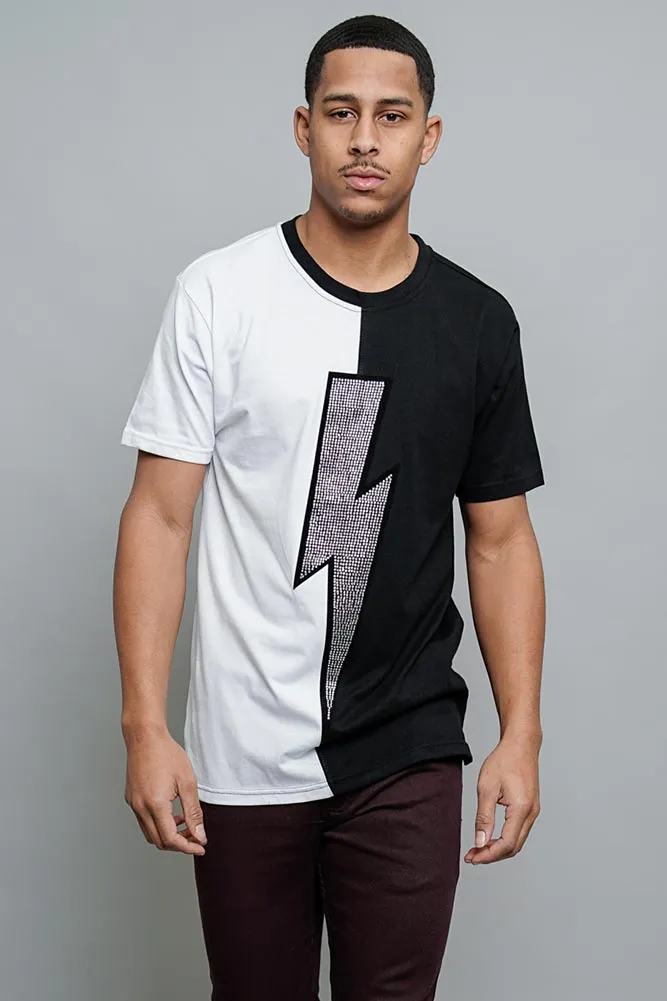 Two Tone Crystal Thunderbolt T-Shirt