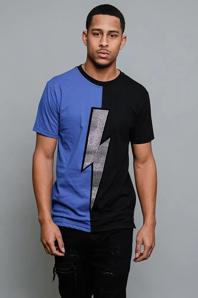 Two Tone Crystal Thunderbolt T-Shirt