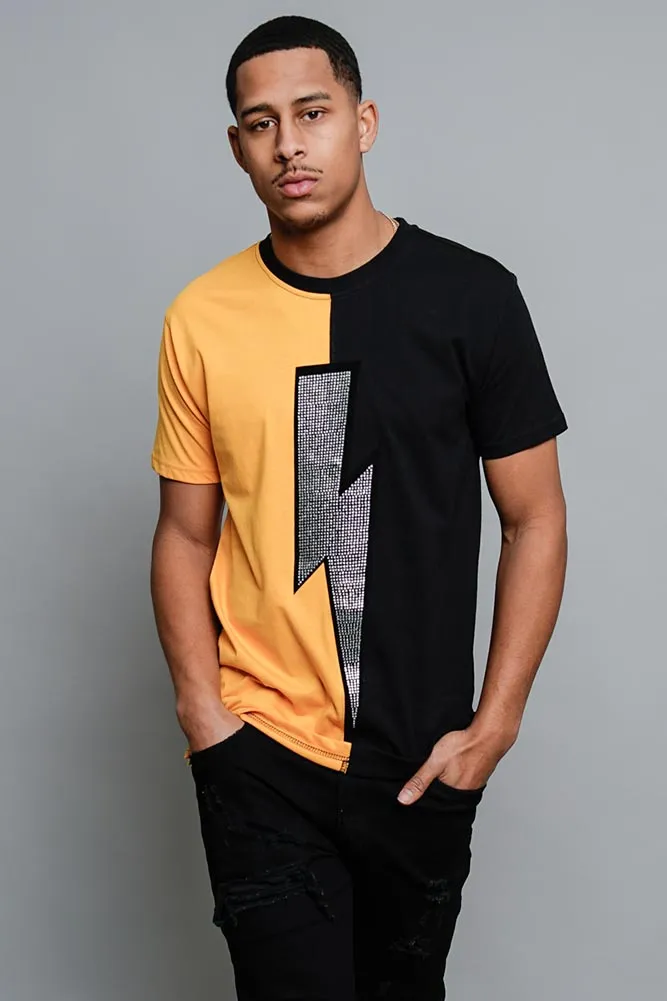 Two Tone Crystal Thunderbolt T-Shirt