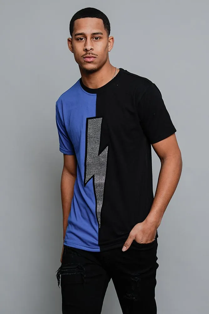 Two Tone Crystal Thunderbolt T-Shirt