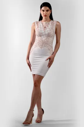 Venezia  White Painted Short Dress - Cocktail Dress