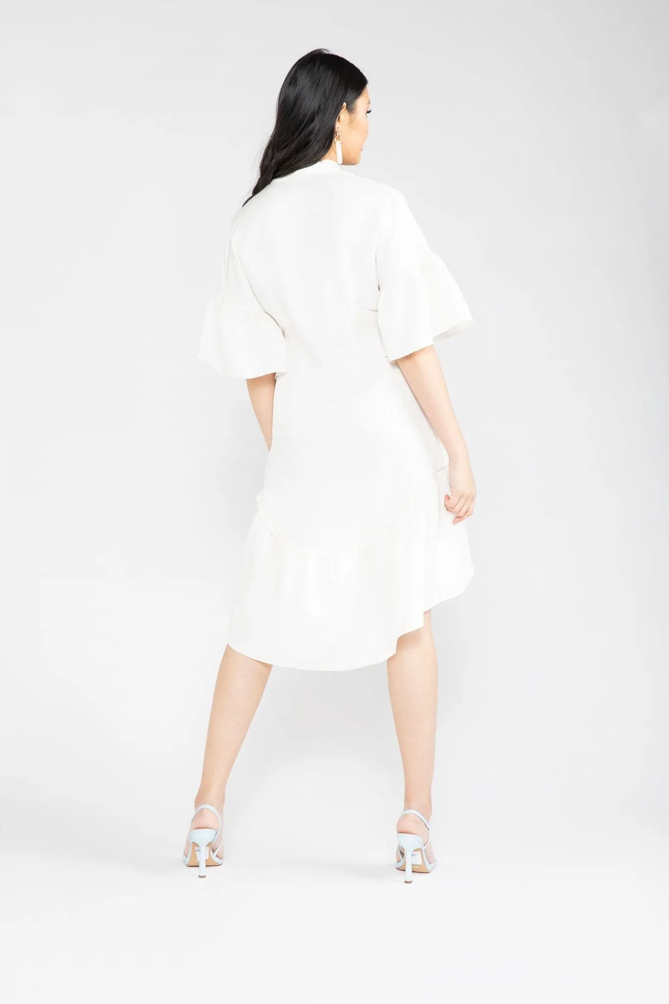 White Cupro Elizabeth Dress