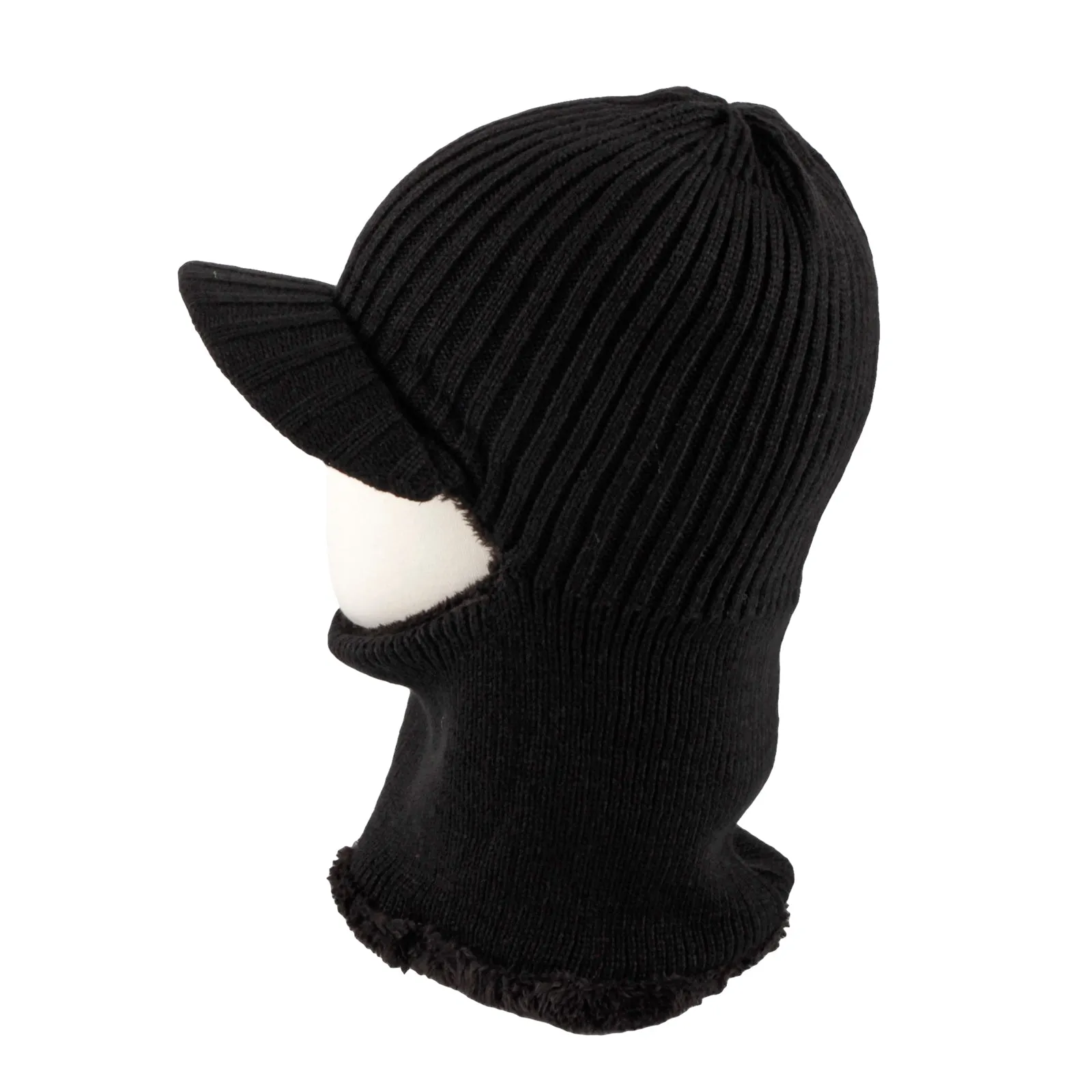 Winter Knit Visor Beanie Hat Fleece Face Mask Balaclavas XZX0070