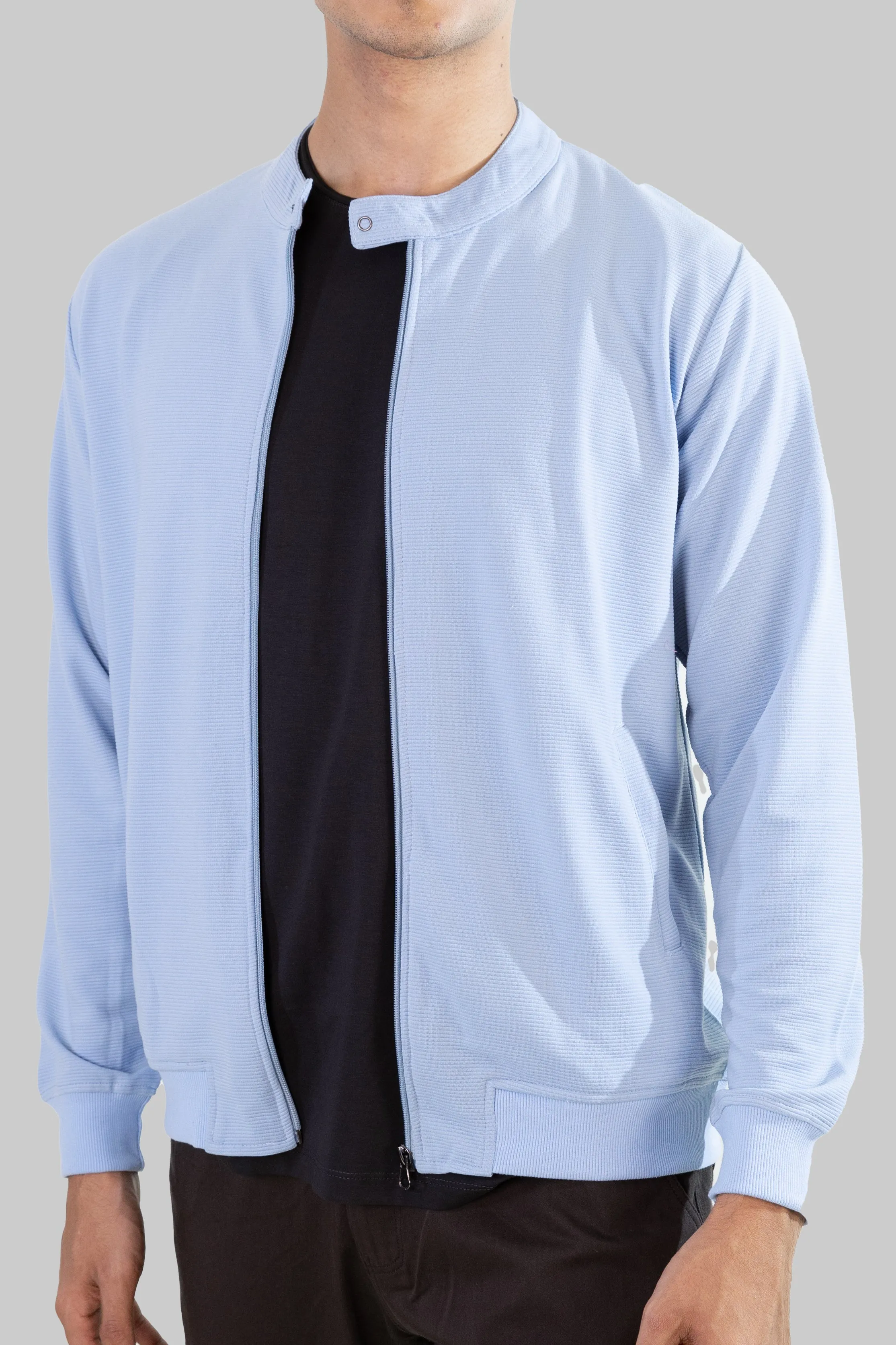 Zip-Up Jacket: Light Blue